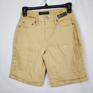 Aeropostale‎ Khaki High Rise Seriously Stretchy Curvy Bermuda Short NWT Size 0